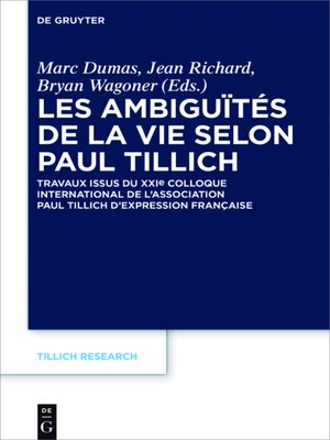 cover image of Les ambiguïtés de la vie selon Paul Tillich